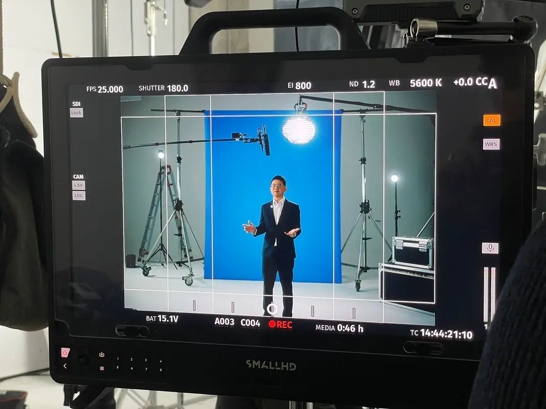 Camera monitor on a Beijing video production
